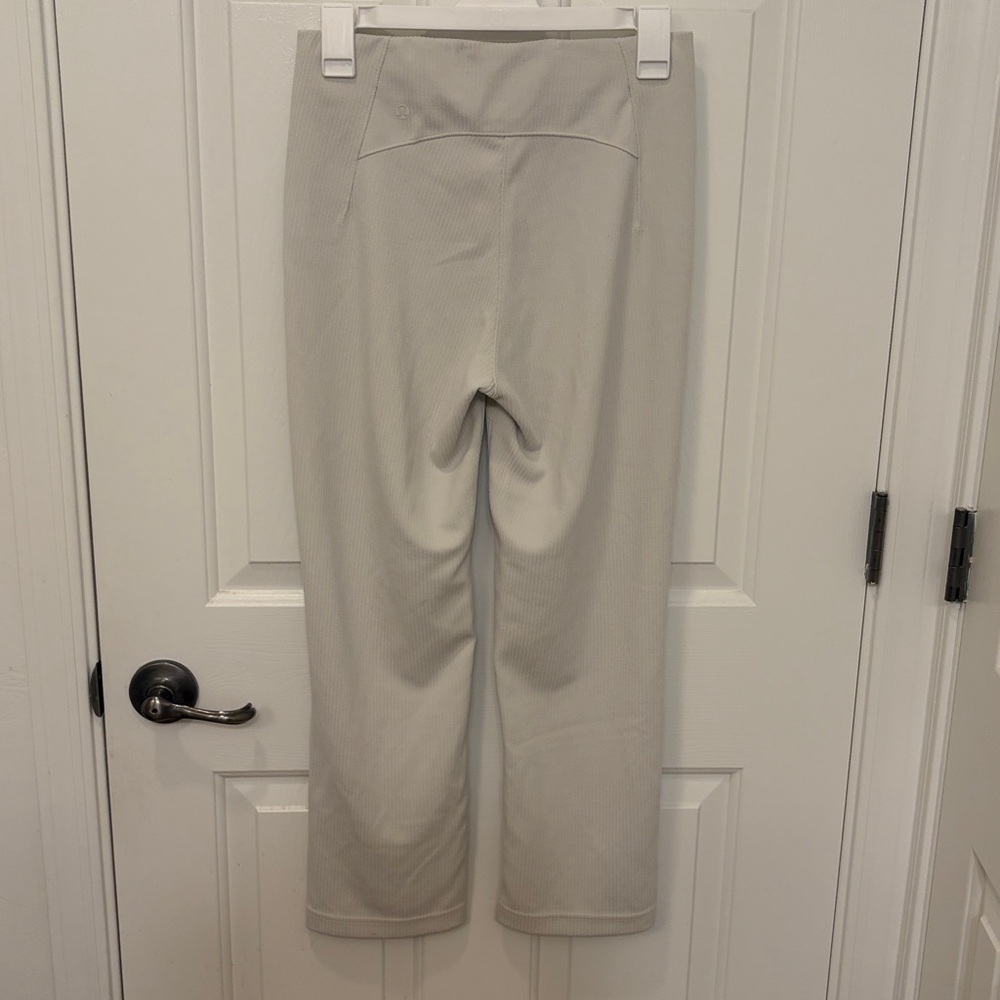 Lululemon Ribbed Softstreme Zip-Leg High-Rise Cropped Pants 25" in Bone - Picture 3 of 6